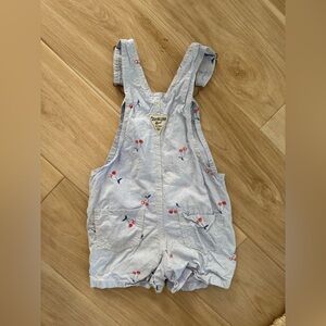 OshKosh B'gosh Light Blue Overalls with Cherry Design